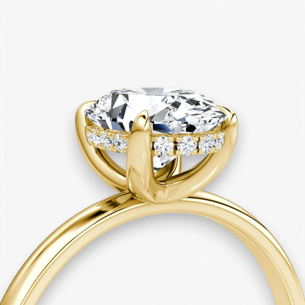 AMOUR (Oval natürlicher Diamant Gelbgold ohne Pave)