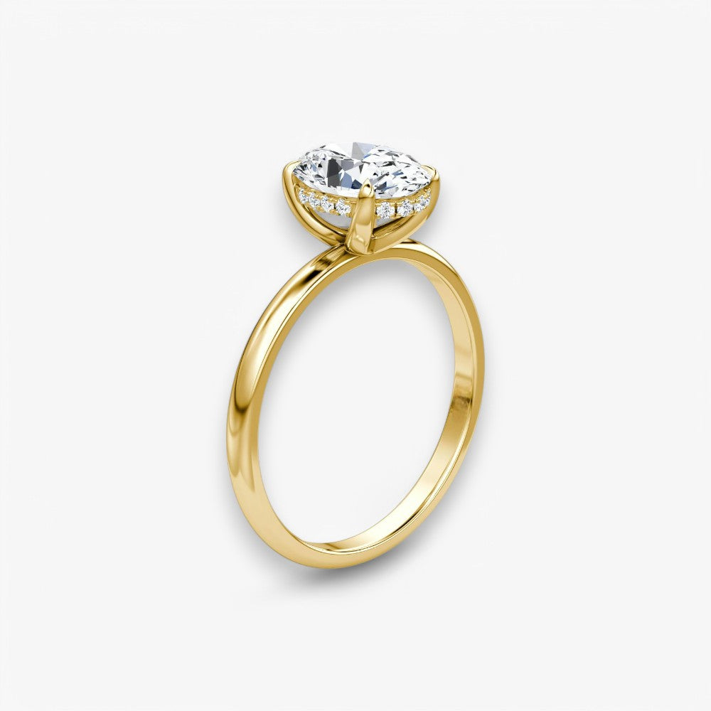 AMOUR (Oval natürlicher Diamant Gelbgold ohne Pave)
