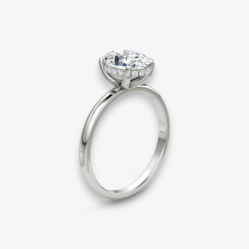 AMOUR (Oval natürlicher Diamant Weissgold ohne Pave)