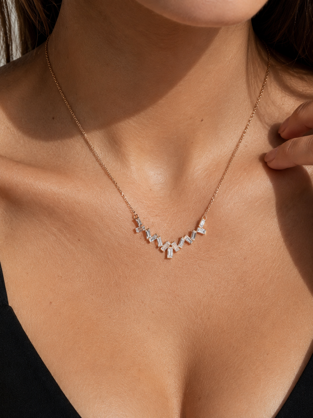 Baguette Collier 4N588 von NÓIR Diamonds – weitere Produktansicht