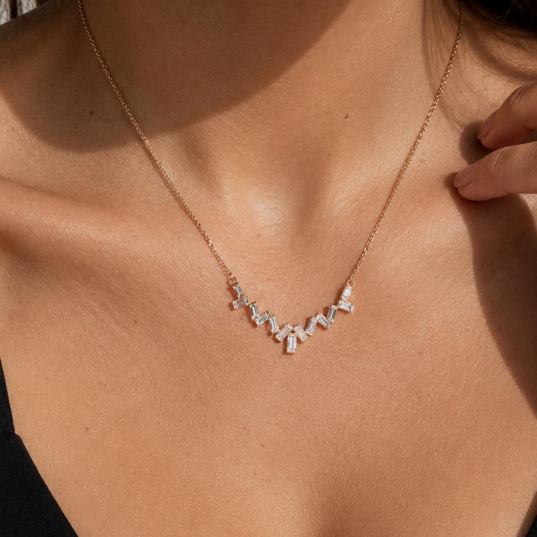Baguette Collier 4N588 von NÓIR Diamonds – weitere Produktansicht