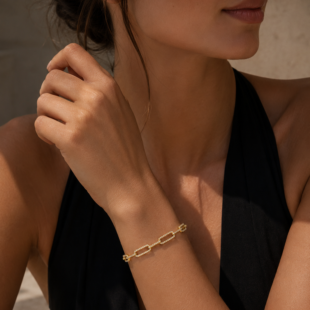 Exklusiv Armband 5G665 in Gelbgold – dritte Produktansicht von NÓIR Diamonds