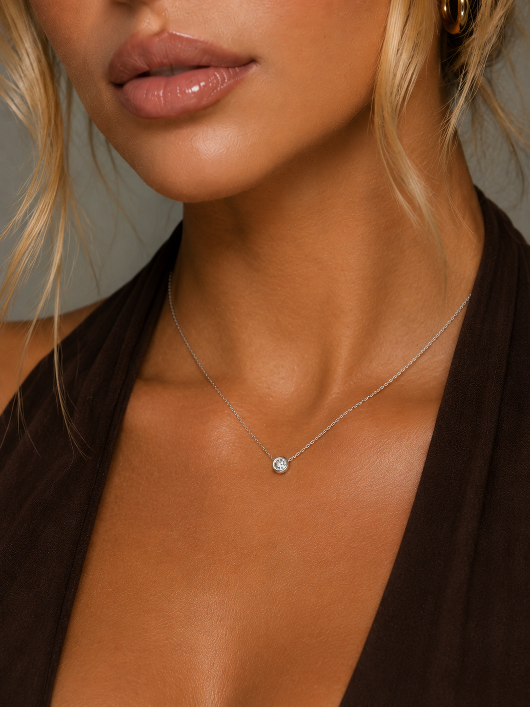Solitaire Collier Weissgold - 4C968