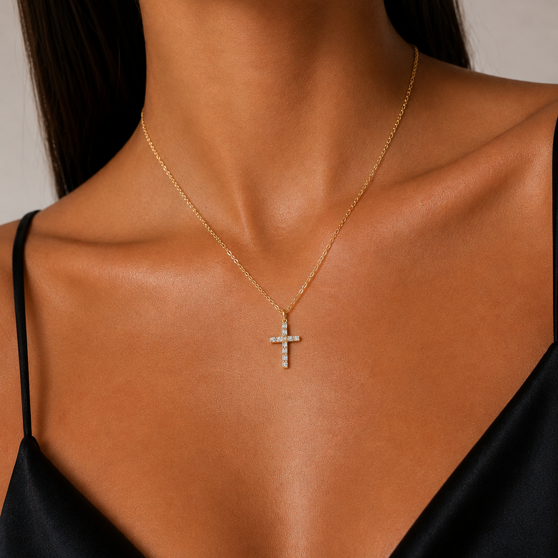 Kreuz Collier Gelbgold - 4P441