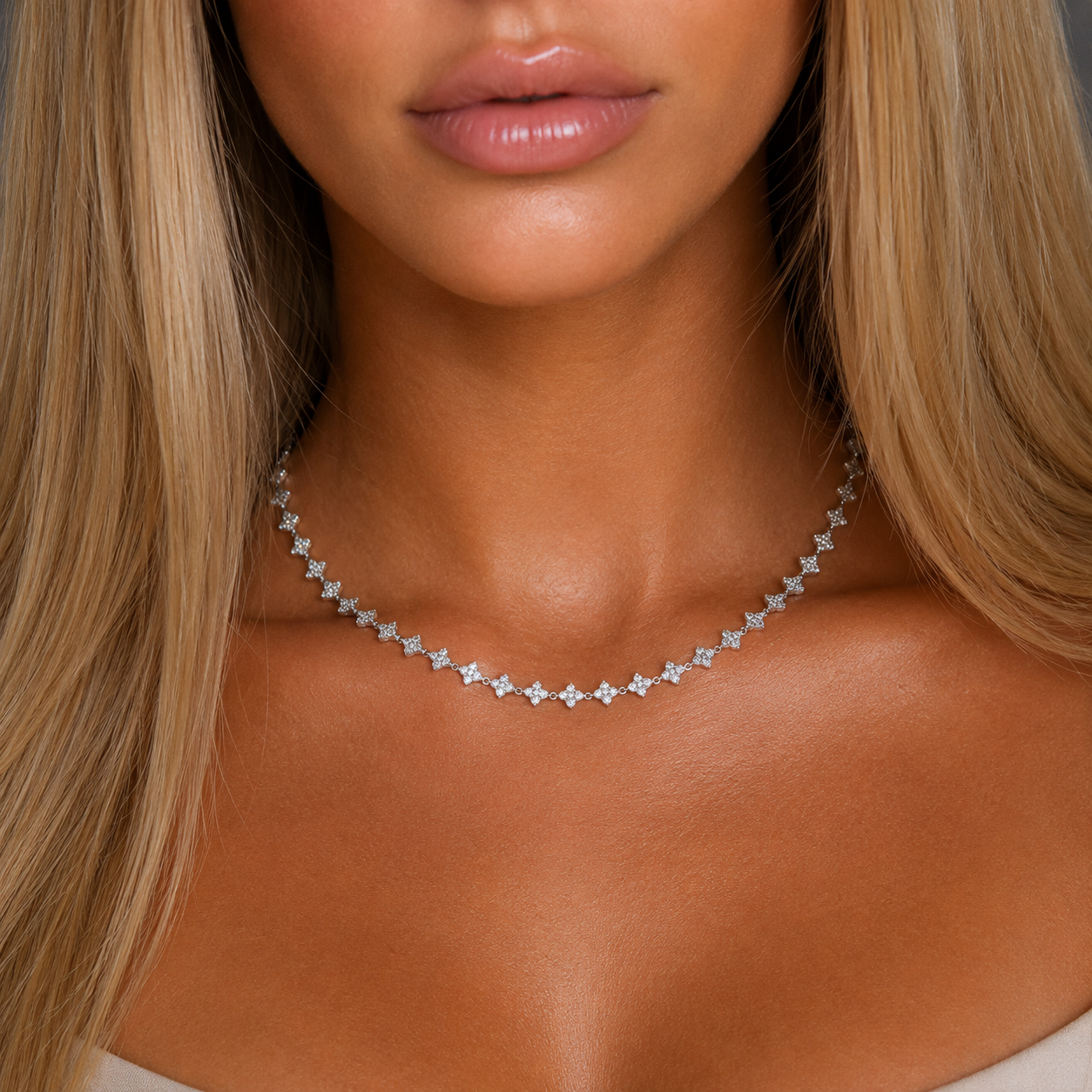 Exklusiv Collier Weißgold - 4O347
