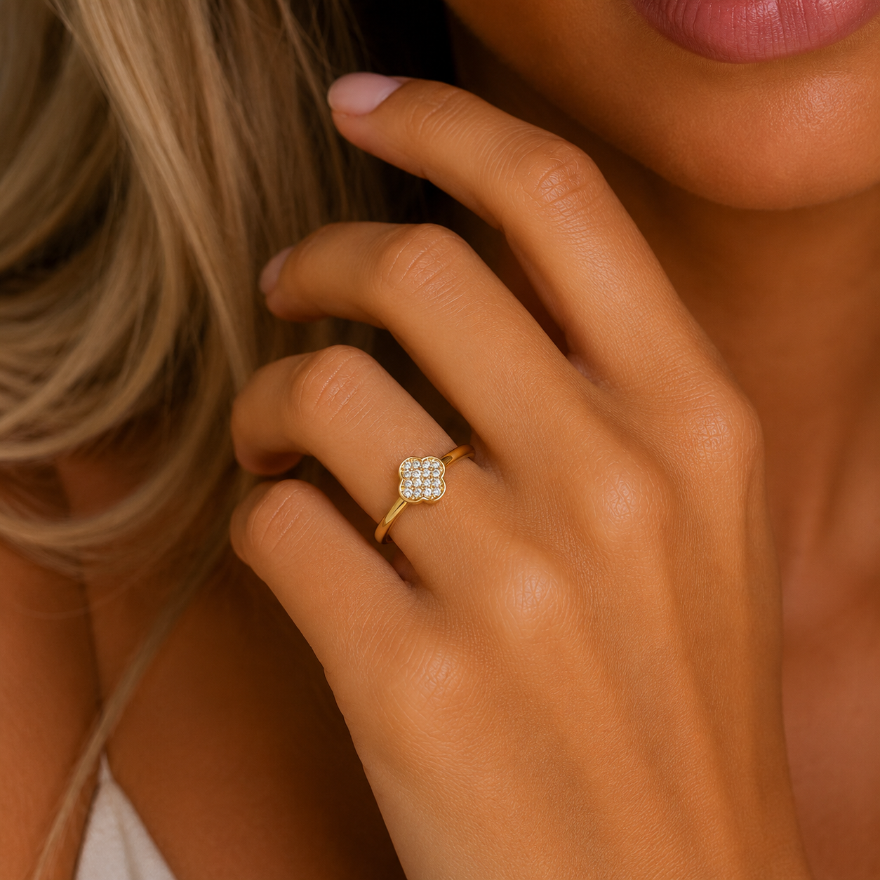 Pavé Ring Gelbgold - 1CD21