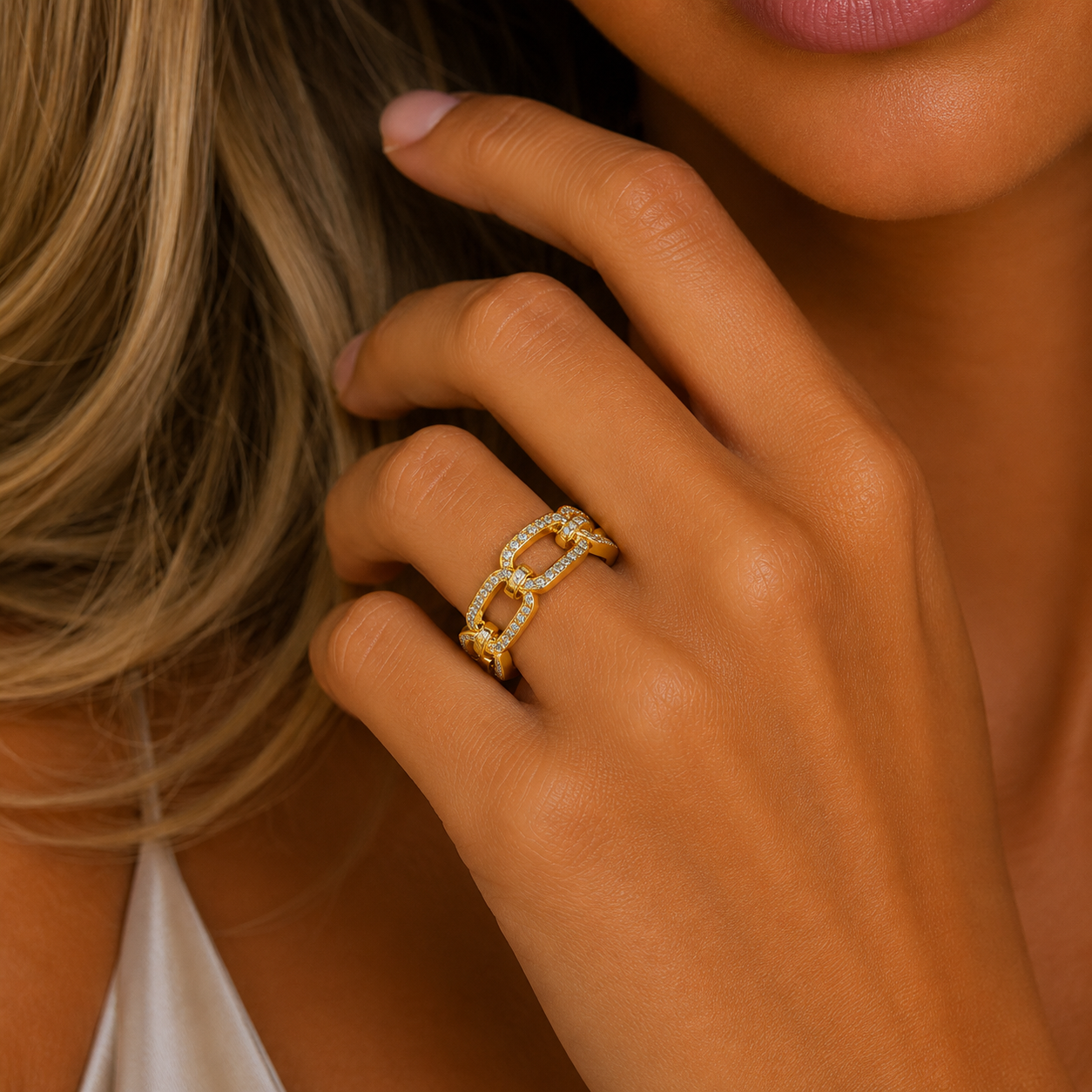 Mehrfachsteinbesatz Ring Gelbgold - 1JW05