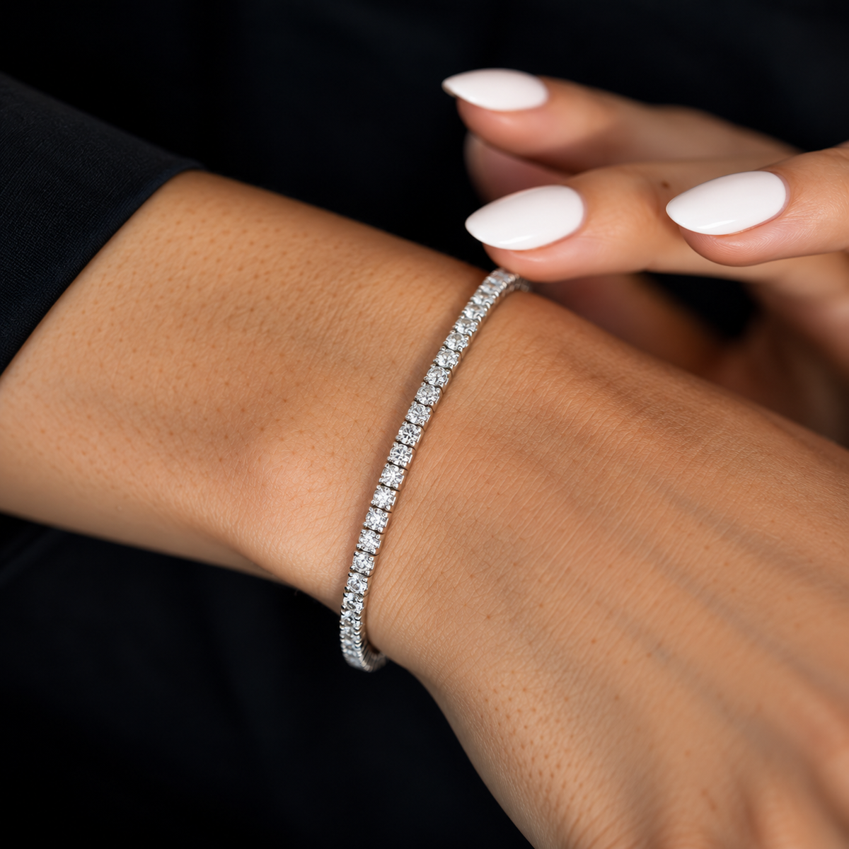 Diamantarmband Armband FLEX Pavé in Weißgold – Ansicht 2 | NÓIR Diamonds