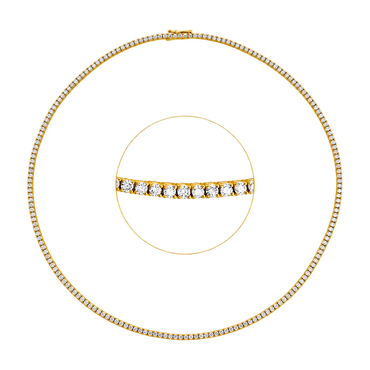 Tenniscollier TENNIS Collier in Gelbgold – Produktansicht | NÓIR Diamonds