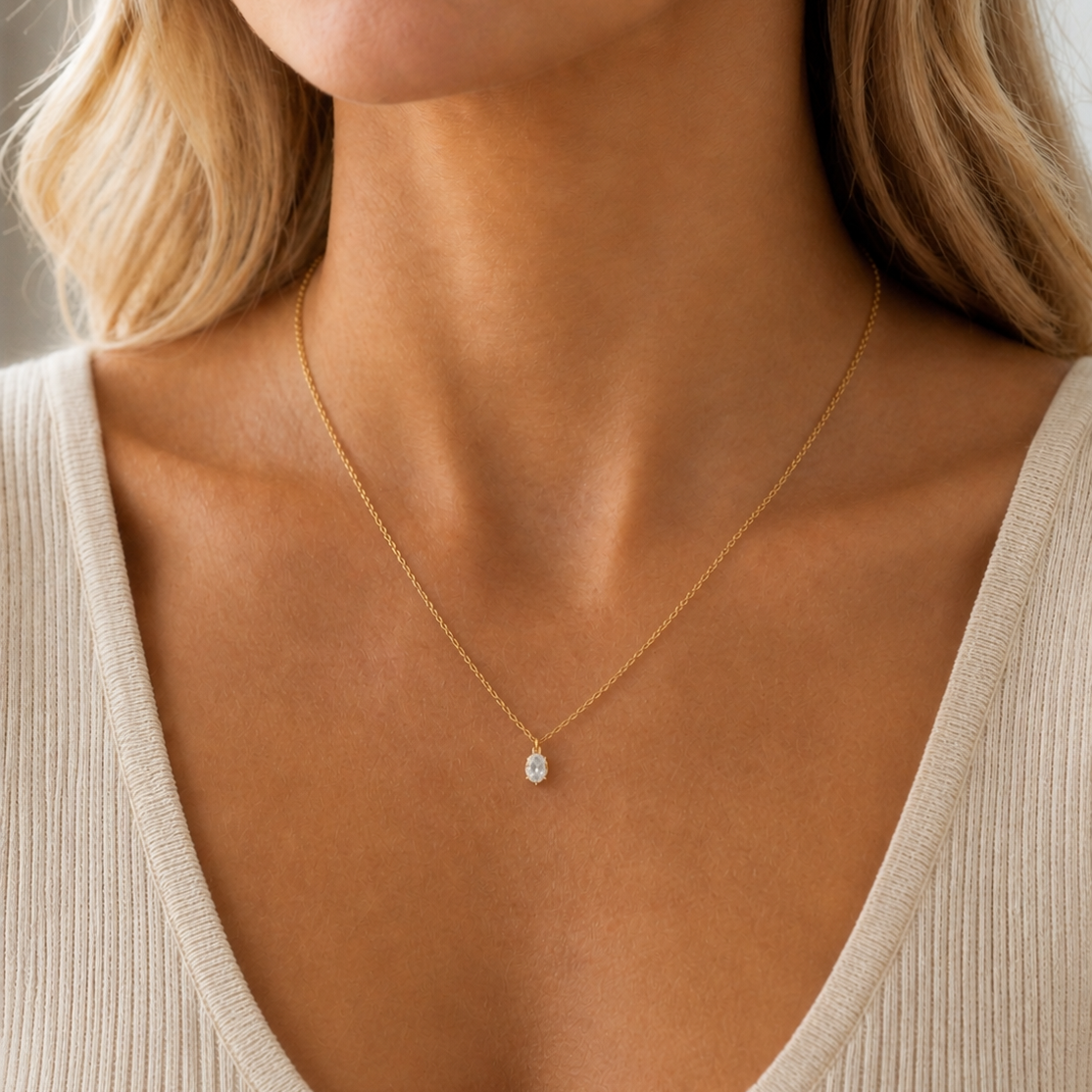 Solitaire Collier Weissgold - 4P086