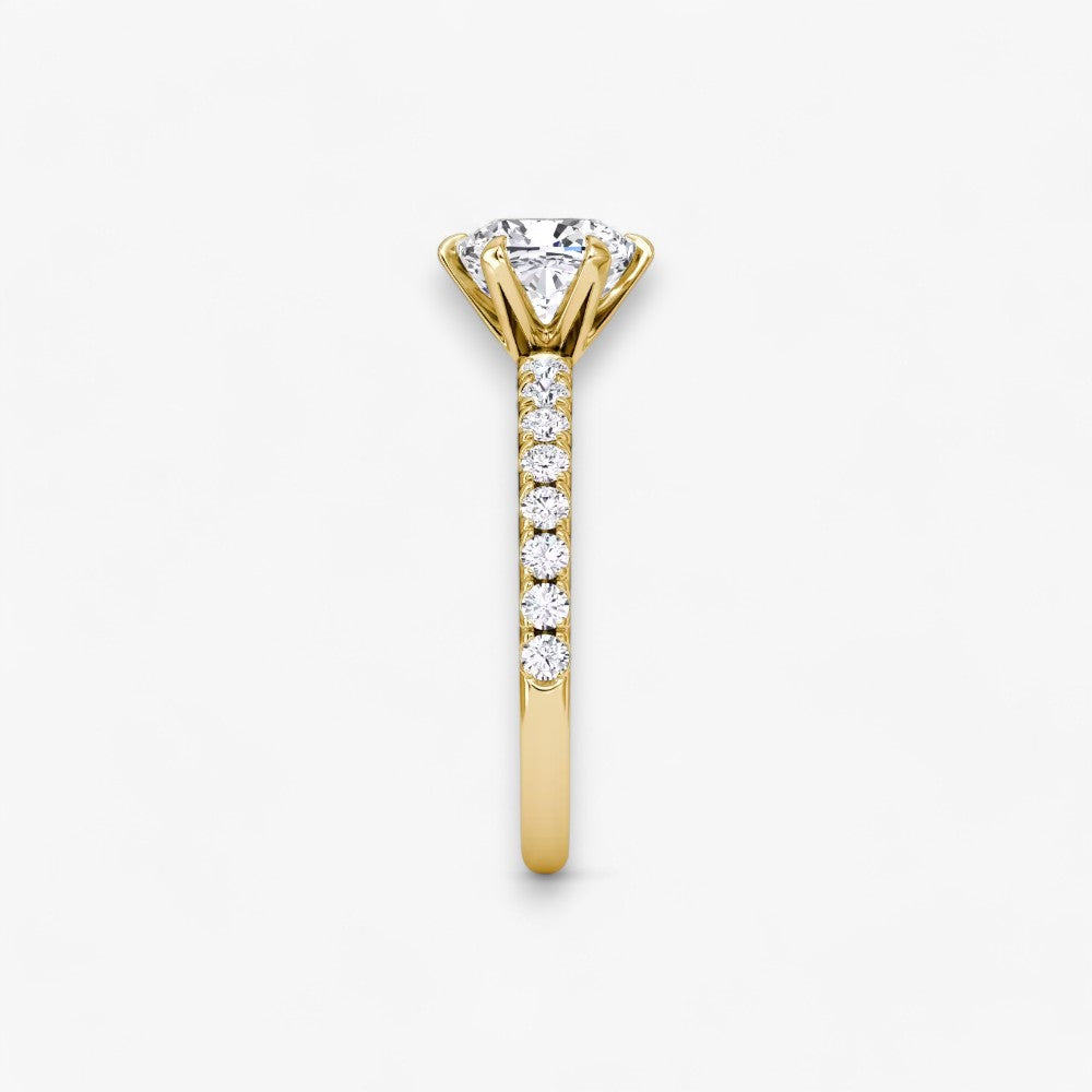 CLAIR (Cushion Gelbgold mit Pave LABGROWN)