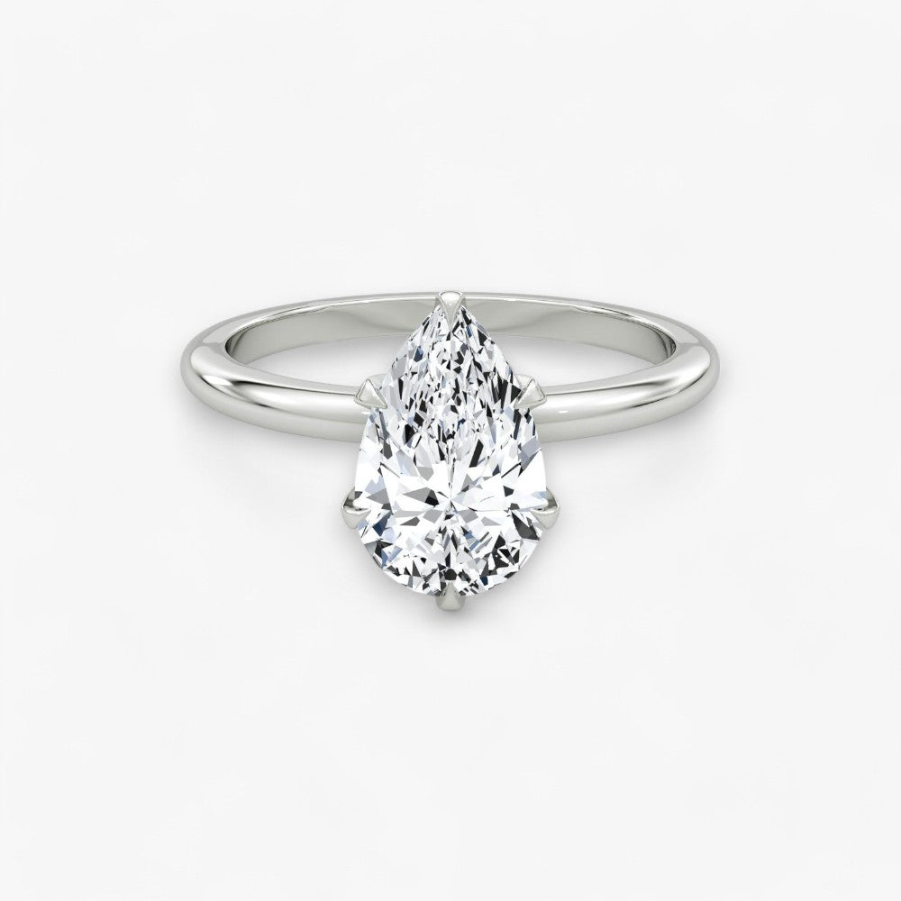 CLAIR (Tropfen natürlicher Diamant Platin ohne Pave)