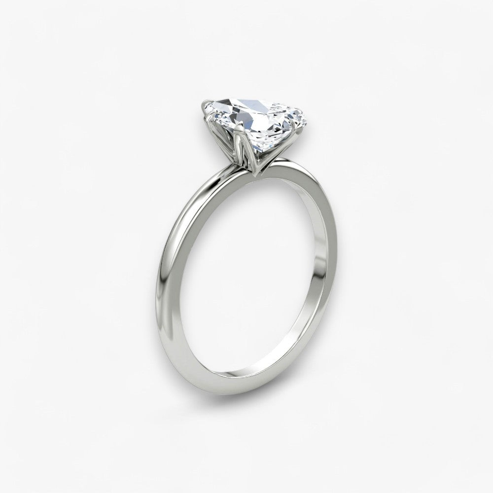 CLAIR (Tropfen natürlicher Diamant Platin ohne Pave)