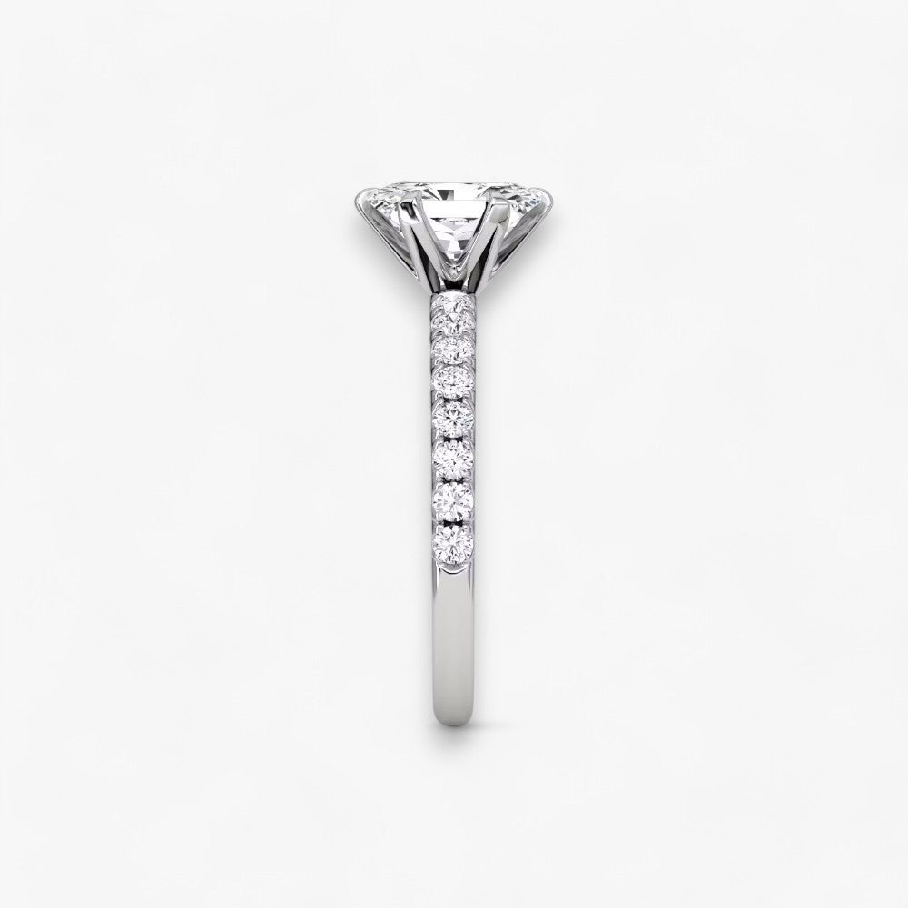CLAIR (Radiant natürlicher Diamant Platin mit Pave)