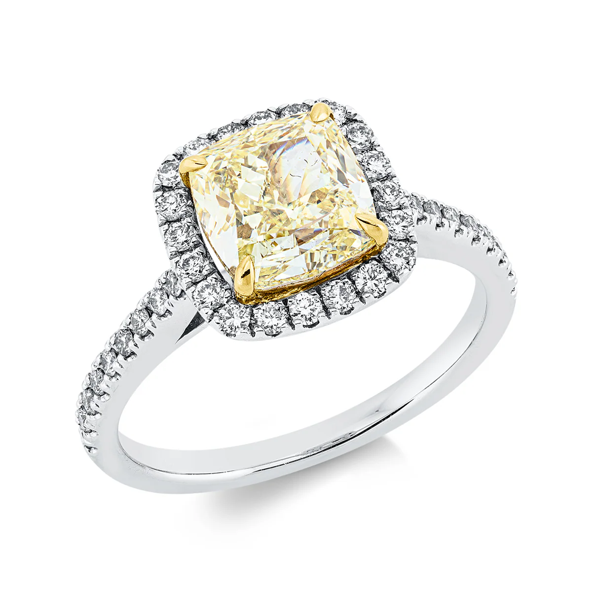 Farbiger Diamant Ring Platin/Gelbgold - 1FT63