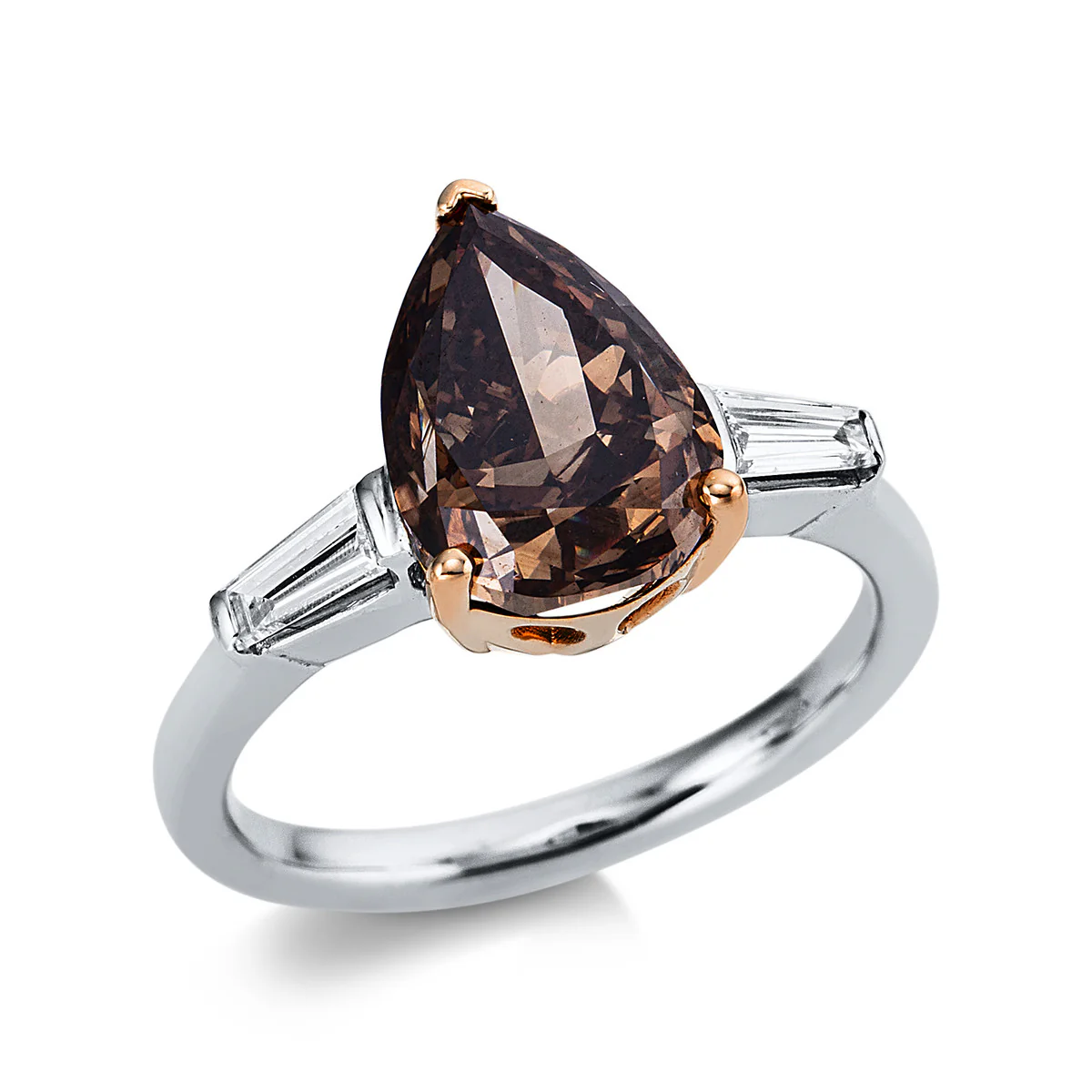 Farbiger Diamant Ring Weissgold/Rosegold - 1X550