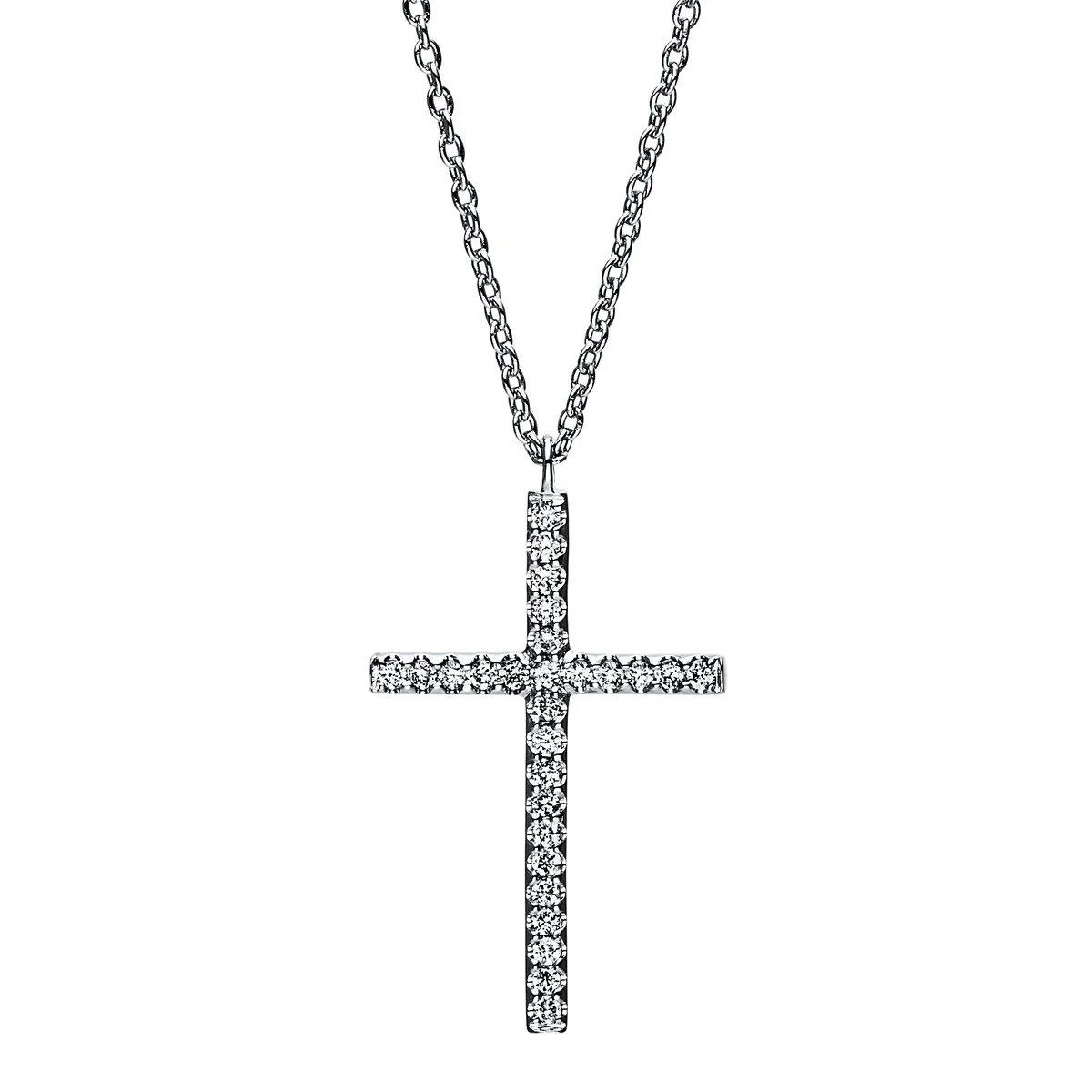 Kreuz Collier Weissgold- 4F936