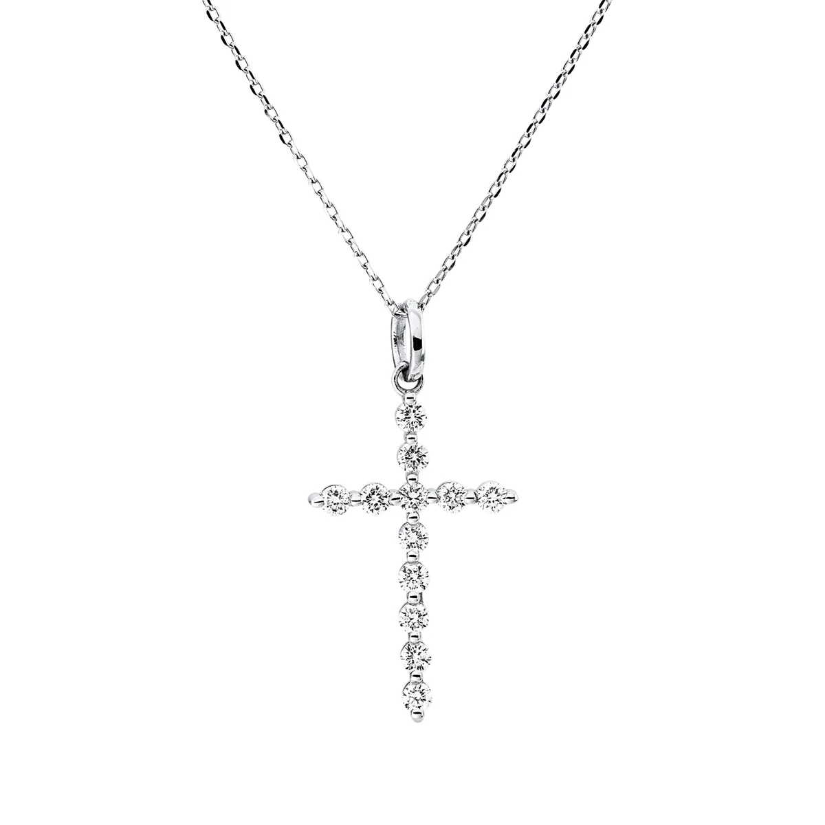 Kreuz Collier Weissgold - 4Q302