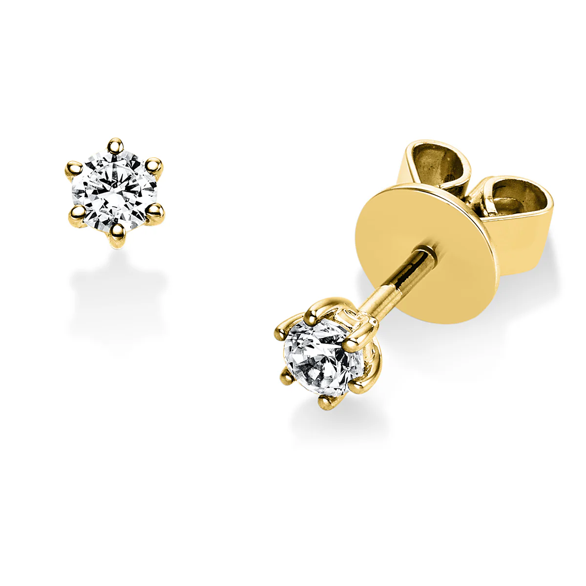Solitaire Ohrstecker Gelbgold - 2A985