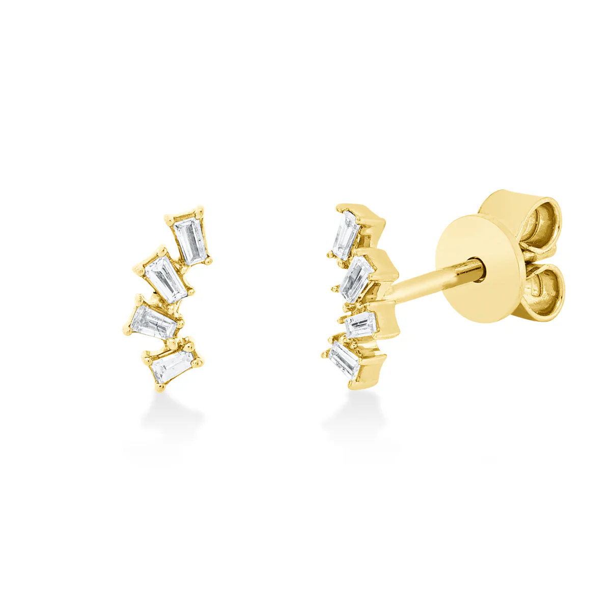 Baguette Ohrstecker Gelbgold - 2T272