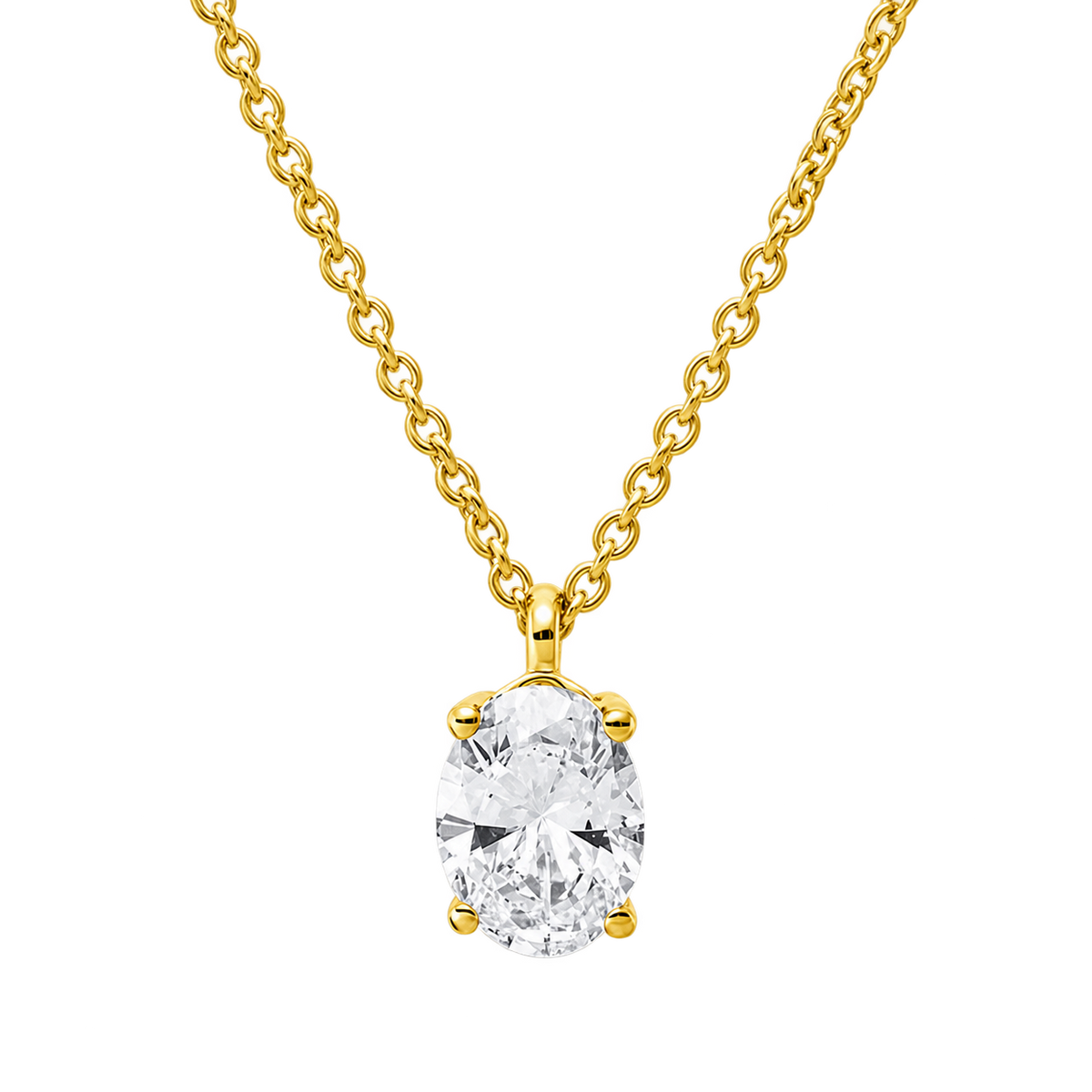 Collier ÉCLAT Oval in Gelbgold – Produktansicht | NÓIR Diamonds