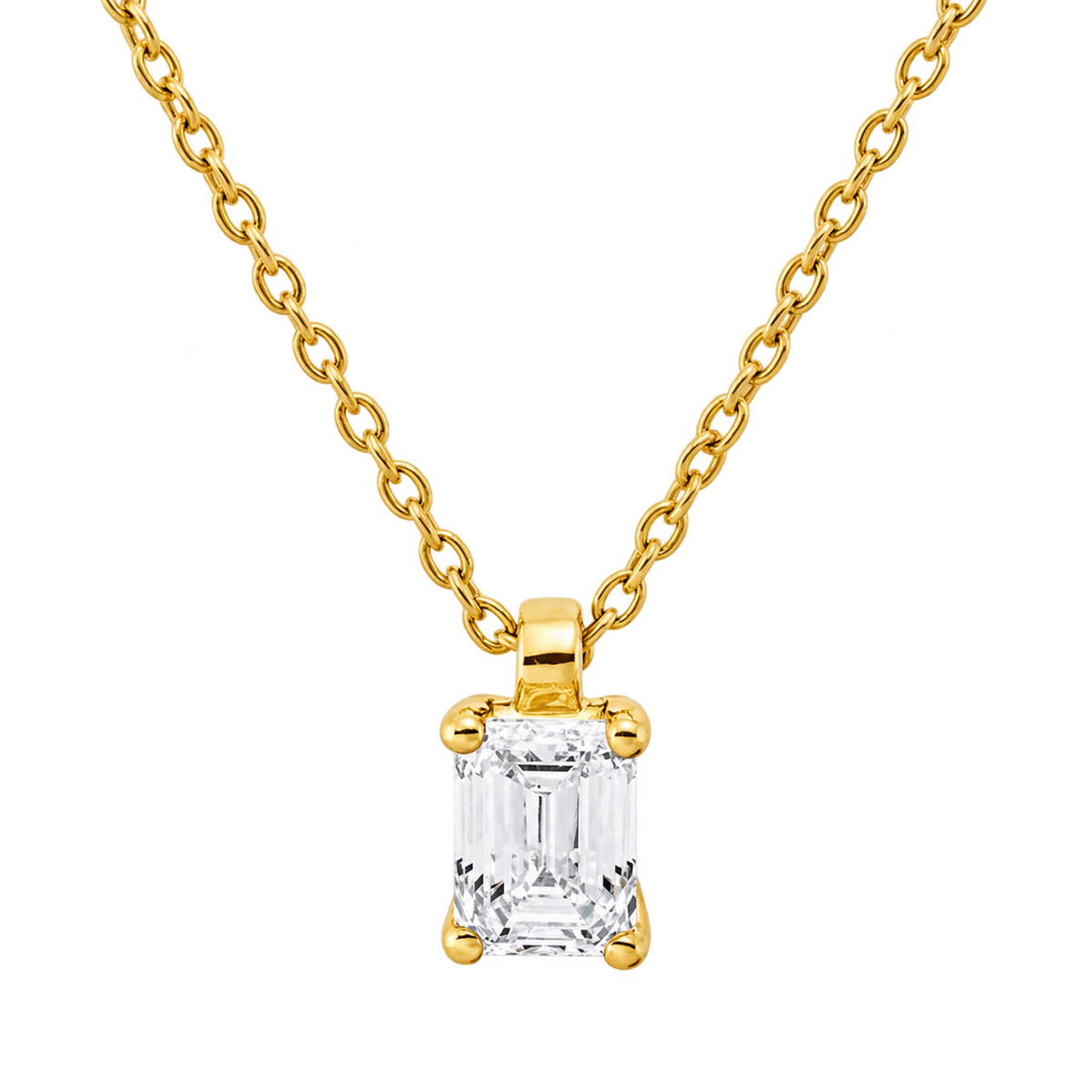 Collier ÉCLAT Emerald in Gelbgold – Produktansicht | NÓIR Diamonds
