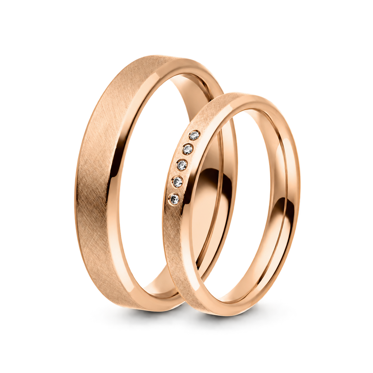 Manufaktur Trauringe Roségold I Cuneo & Caserta – Produktansicht | NÓIR Diamonds