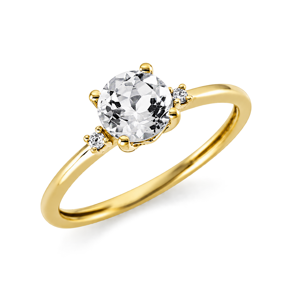 Amethystring Ring 4er-Krappe 18 kt GG, Fassung rhodiniert – Produktansicht | NÓIR Diamonds