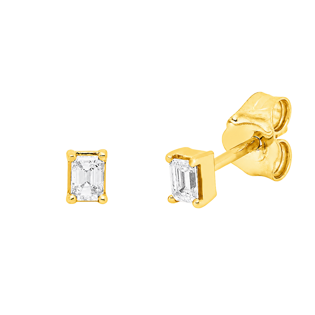 Ohrstecker ÉCLAT Emerald in Gelbgold – Produktansicht | NÓIR Diamonds