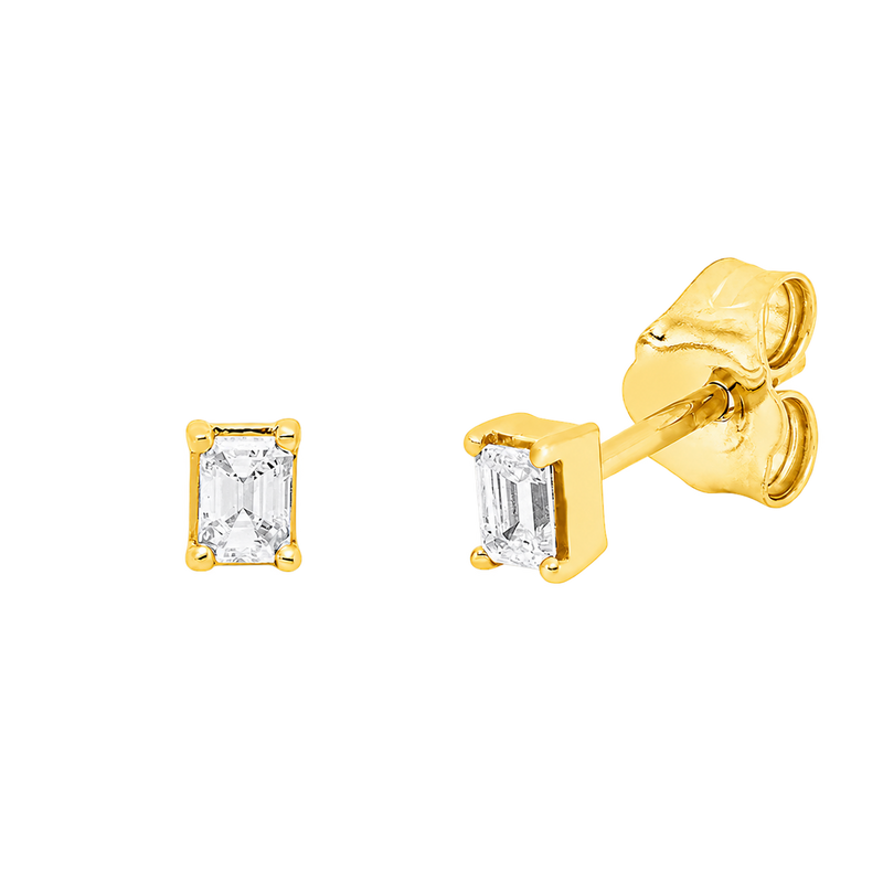 Ohrstecker ÉCLAT Emerald in Gelbgold – Produktansicht | NÓIR Diamonds