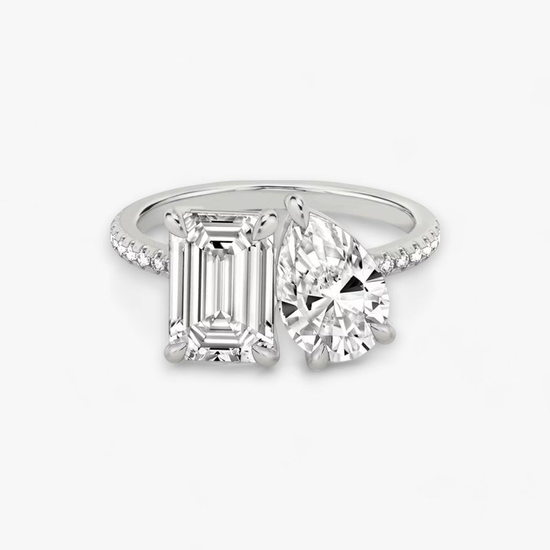 CHARM (Emerald + Drop White Gold with Pavé LABGROWN)