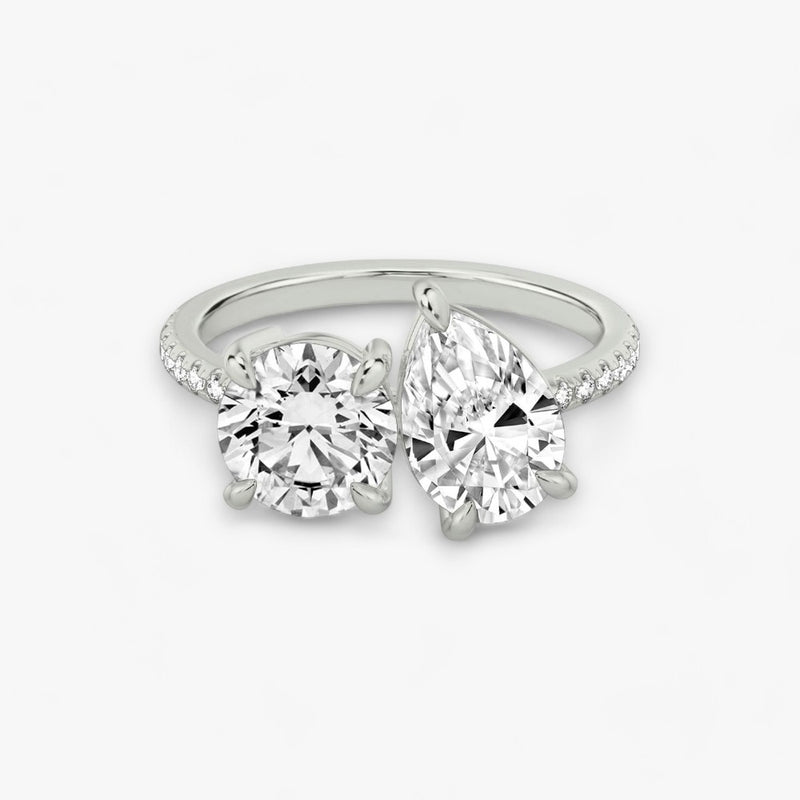 CHARM (Round+ Drop Platinum with Pavé LABGROWN)