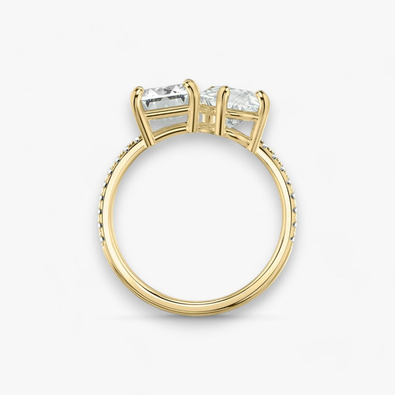 CHARM (Emerald + Drop Yellow Gold with Pavé LABGROWN)