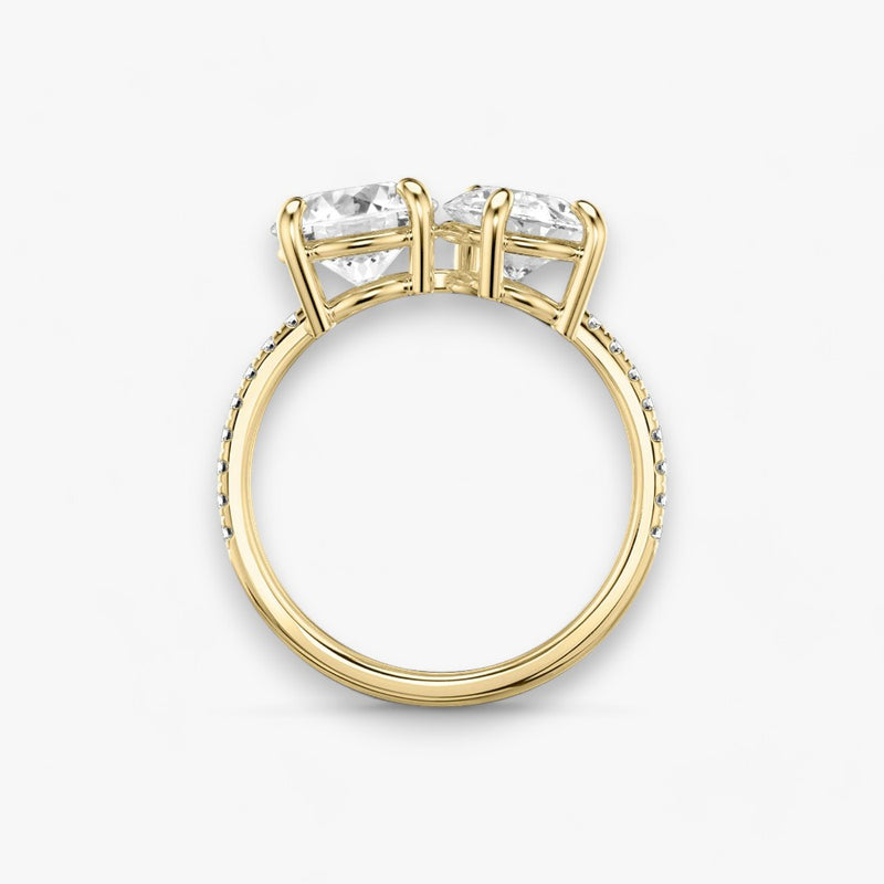 CHARM (Round+ Drop Yellow Gold with Pavé LABGROWN)