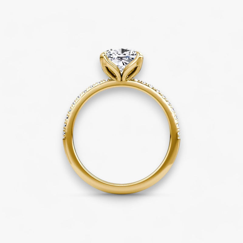 VENT (Cushion Yellow Gold with Pave LABGROWN)