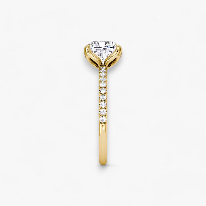 VENT (Cushion Yellow Gold with Pave LABGROWN)