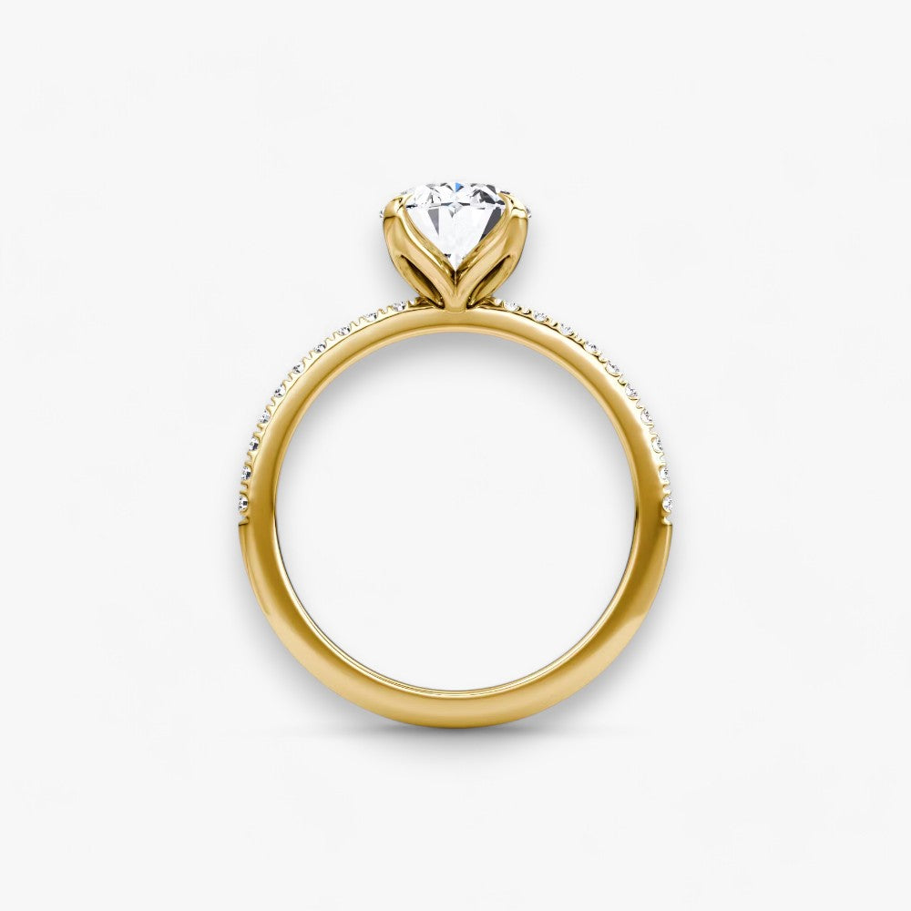 VENT (Oval natürlicher Diamant Gelbgold mit Pave)