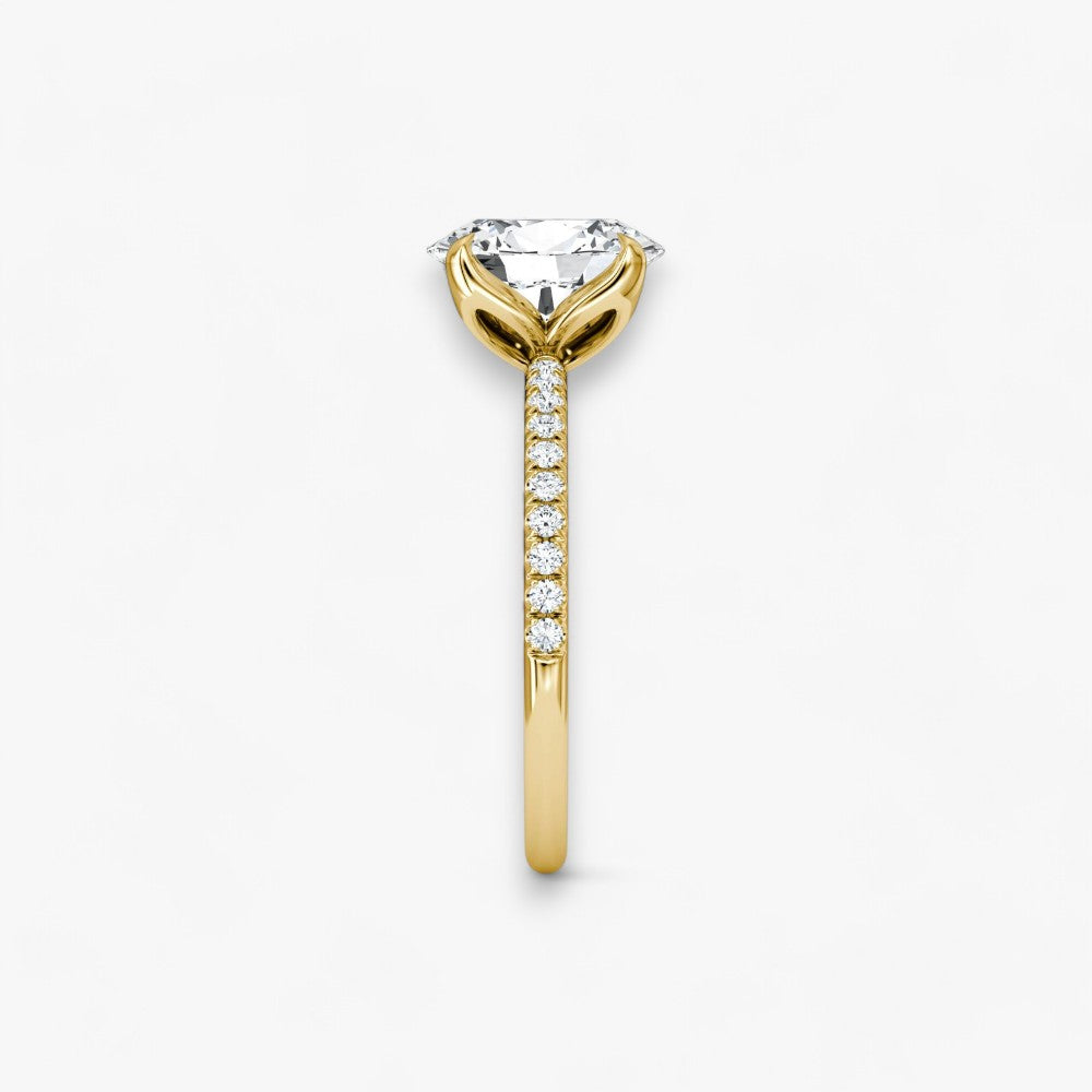 VENT (Oval natürlicher Diamant Gelbgold mit Pave)
