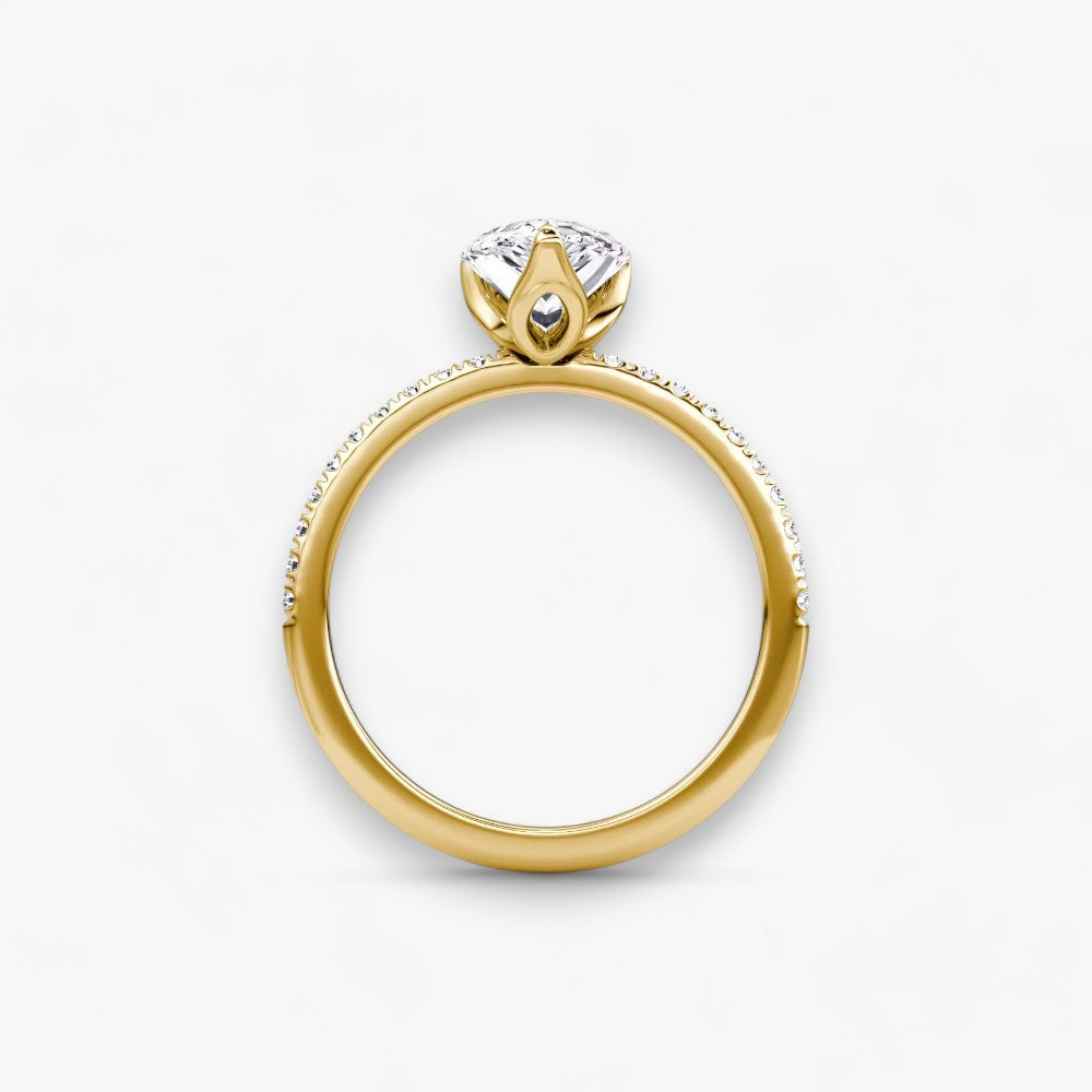 VENT (Tropfen natürlicher Diamant Gelbgold mit Pave)