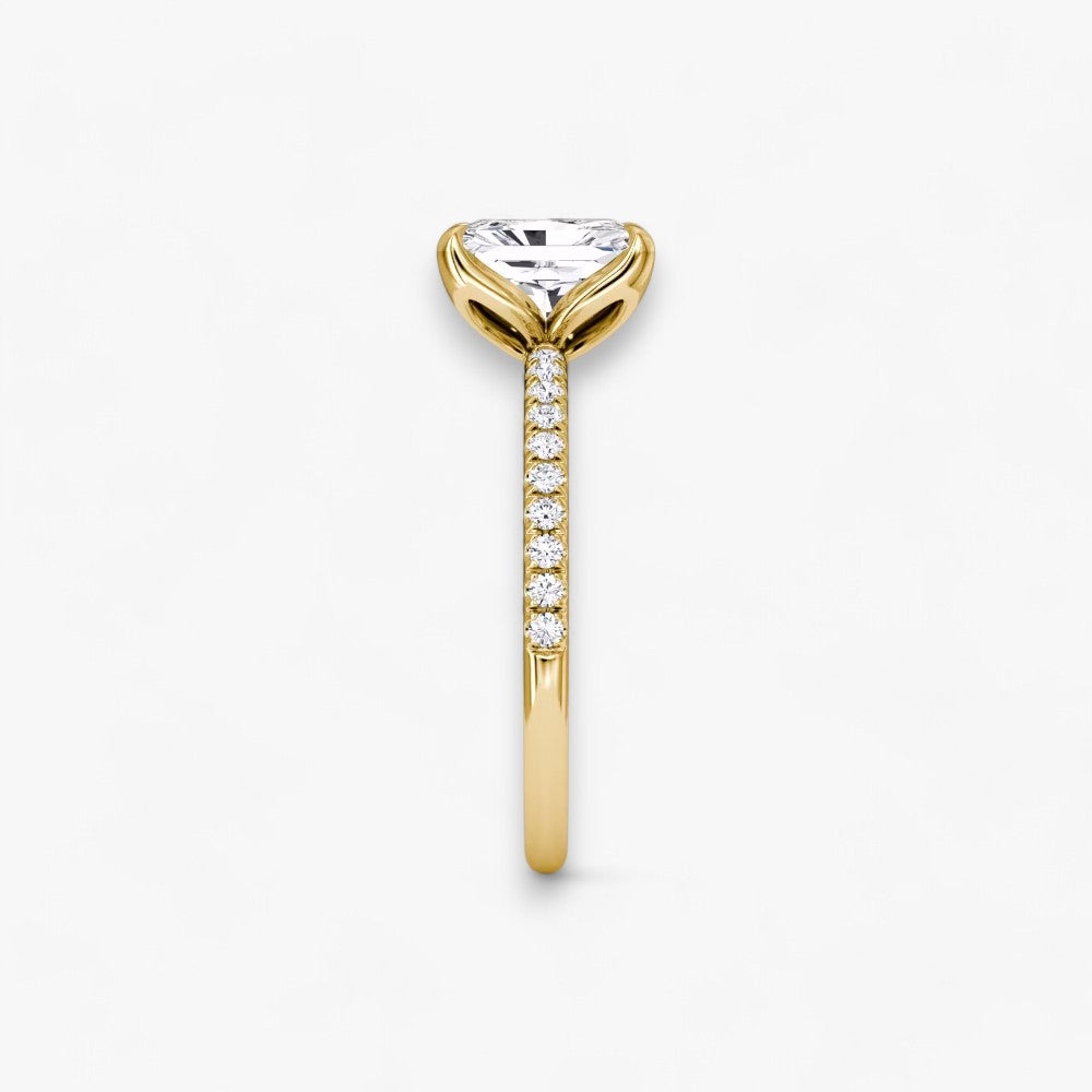 VENT (Radiant natürlicher Diamant Gelbgold mit Pave)