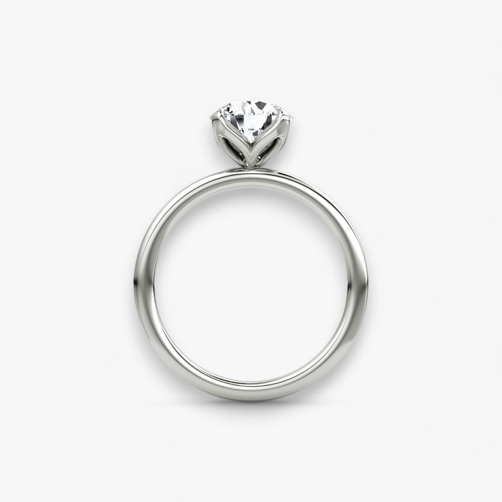 VENT (Rund natürlicher Diamant Weissgold ohne Pave)