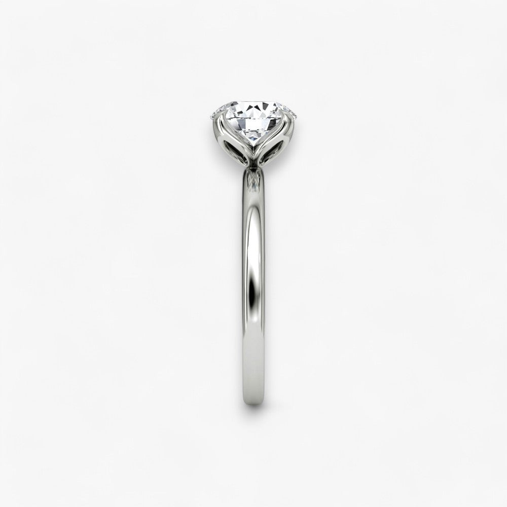 VENT (Rund natürlicher Diamant Weissgold ohne Pave)