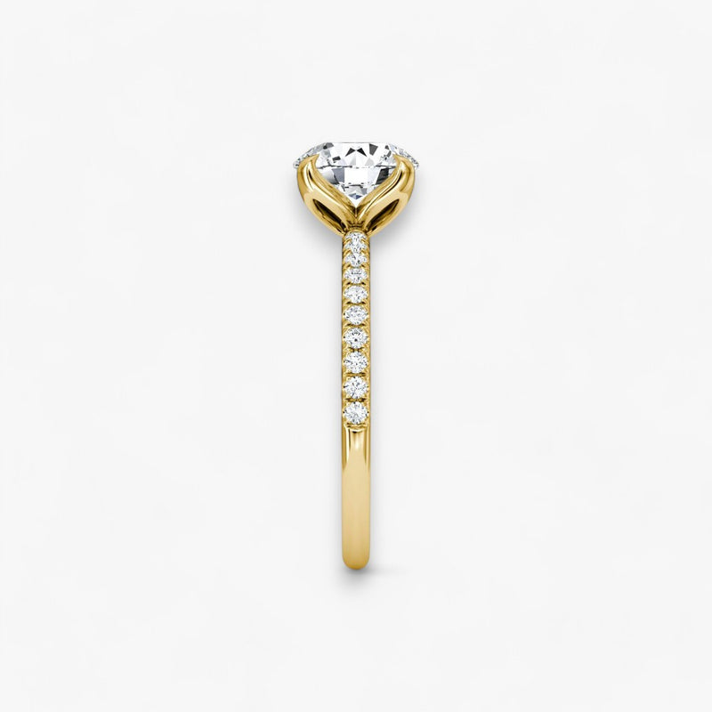 VENT (Round Yellow Gold with Pave LABGROWN)
