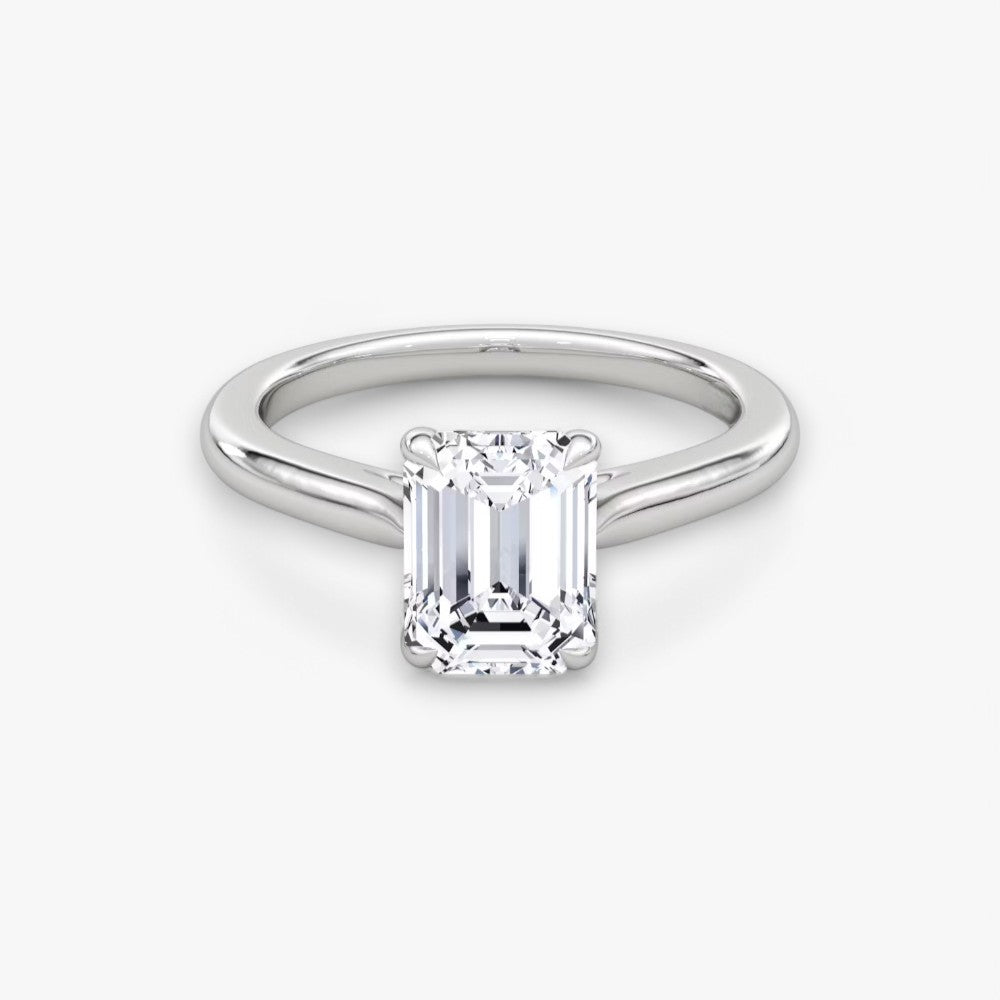 CELINÉ (Emerald Weissgold ohne Pave natürlicher Diamant)
