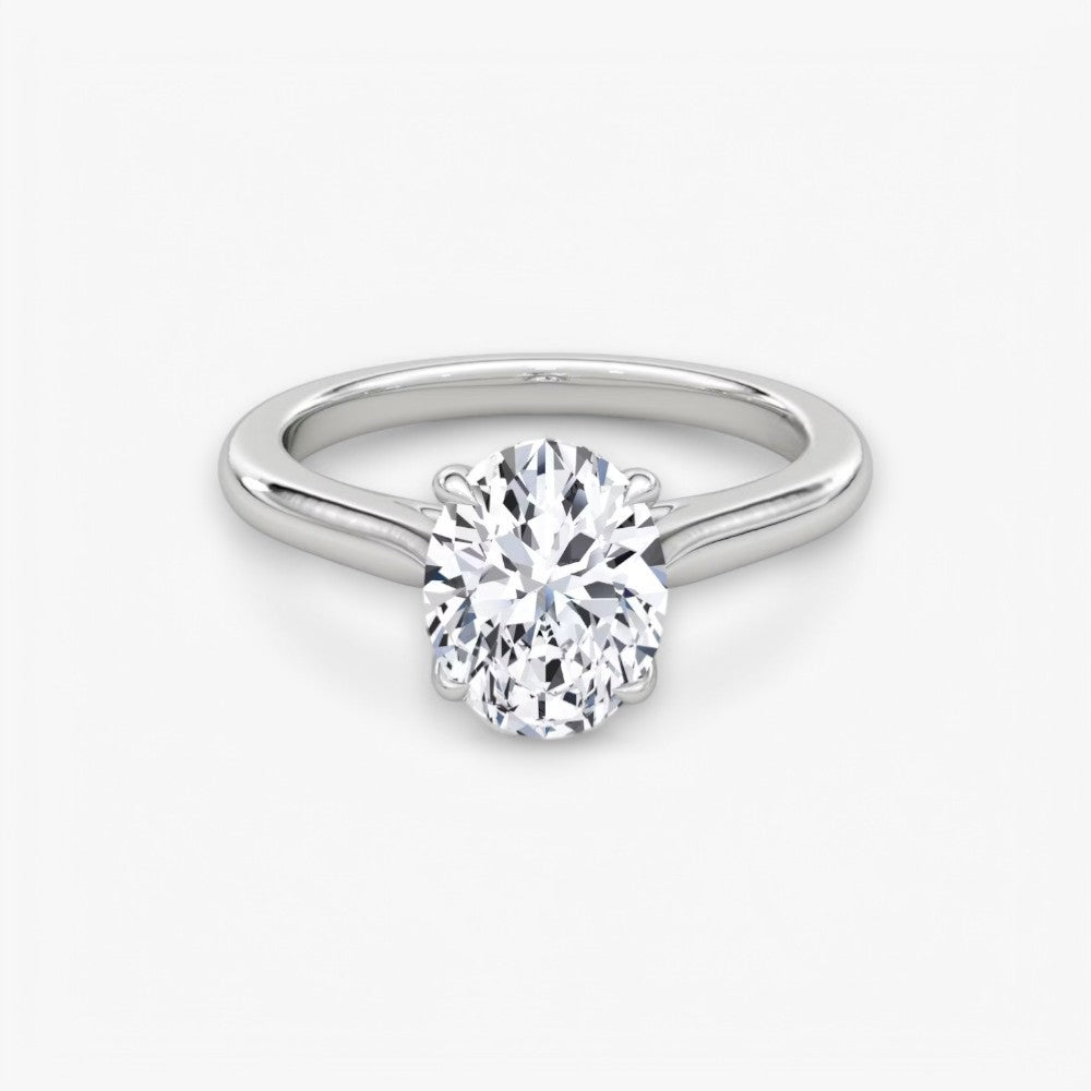 CELINÉ (Oval Weissgold ohne Pave natürlicher Diamant)