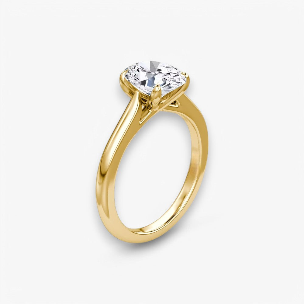 CELINÉ (Oval Gelbgold ohne Pave natürlicher Diamant)