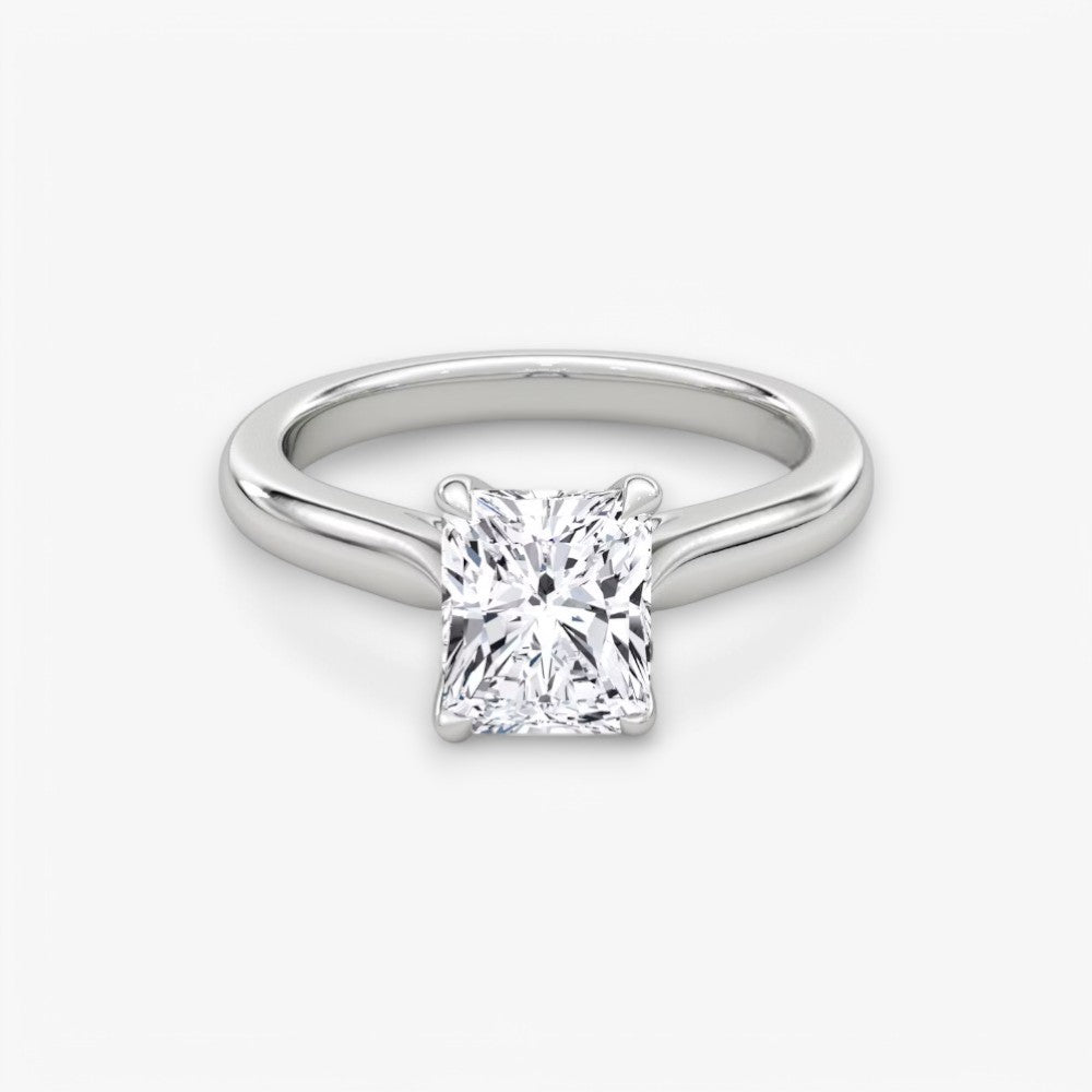 CELINÉ (Radiant Weissgold ohne Pave natürlicher Diamant)