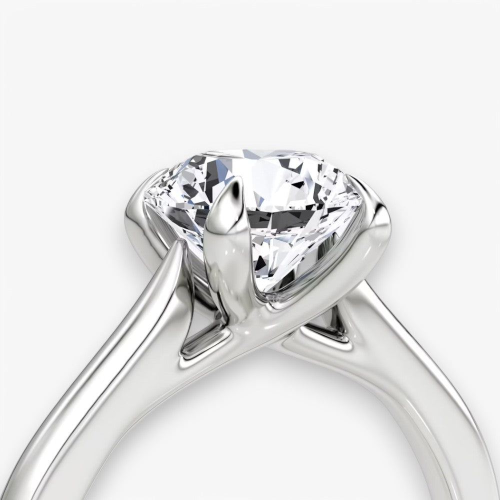CELINÉ (Rund Platin ohne Pave natürlicher Diamant)