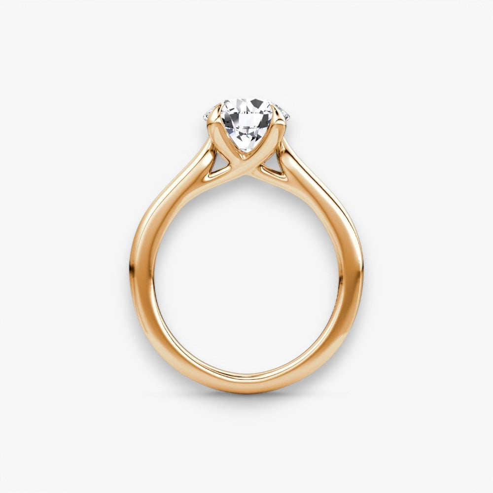 CELINÉ (Rund Rosegold ohne Pave natürlicher Diamant)