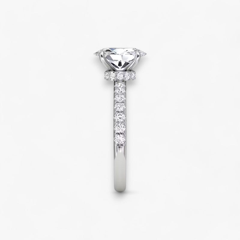 JOIE (Oval natürlicher Diamant Weissgold mit Pave)